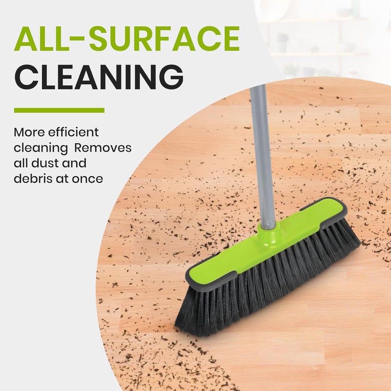 TrueYee Green Indoor Broom 54" Long Handle House Broom for Floor Cleaning Sweeping Broom for Kitchen, Garage, Lobby, Patio and Garden - Image 5